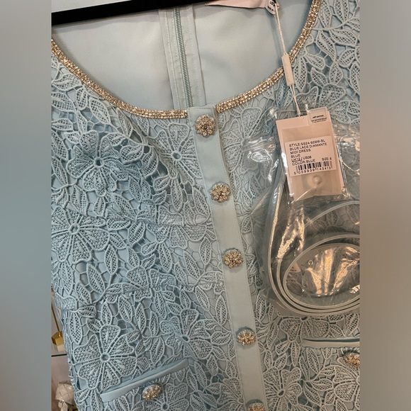 Self Portrait blue diamanté midi dress - Picture 7 of 7